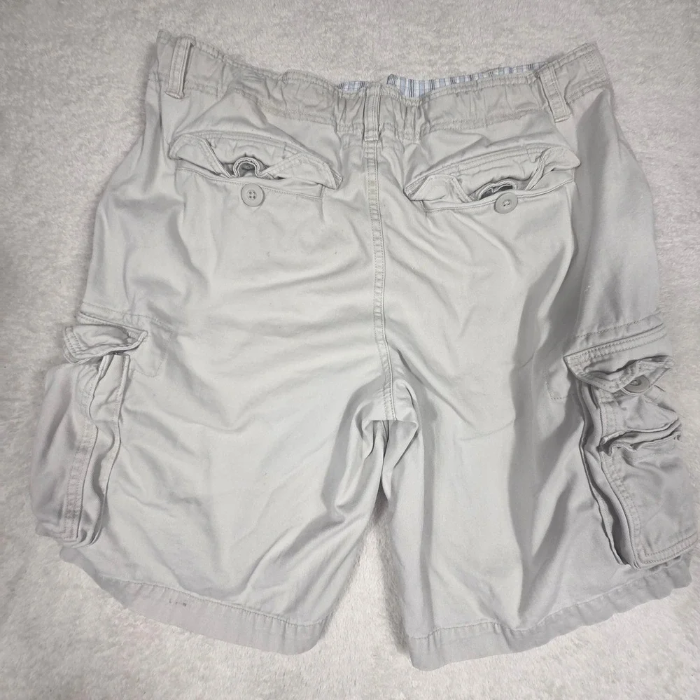 Faded Glory Cargo Shorts Mens 38 Sidewalk Gray Good Cotton FM19B303 Utility Work